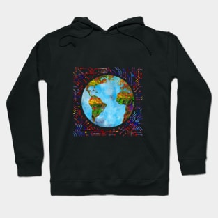 Earth circuit board Hoodie